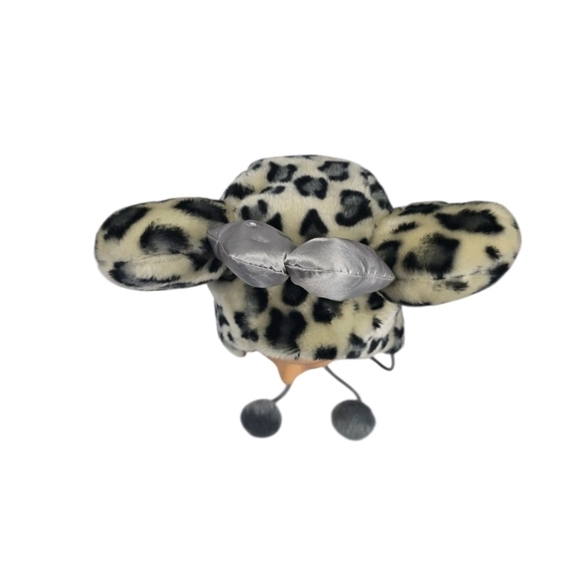 Minnie Mouse Fan Cap Silver Leopard  Pattern Ribbon Disney Parks One Size - Picture 7 of 10